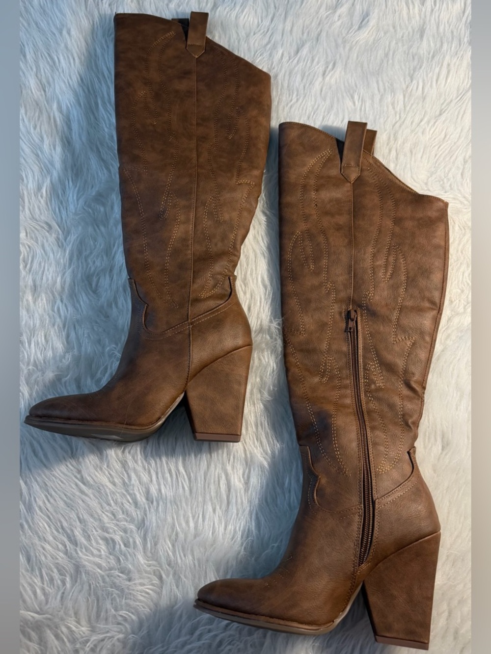 Women's over the Knee Tall Western Block Heel Boots